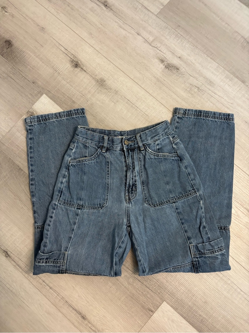 BDG Urban Outfitters Patchwork Cargo Jeans High Rise Baggy 26 - Picture 4 of 14
